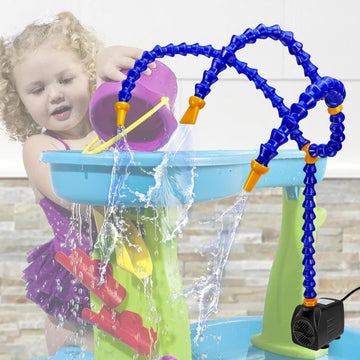 Kids Water Table Pump With 3 Water Pipe,Summer Water Table Accessories,Outdoor Water Game Toy For Toddlers
