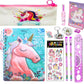 Neel 13Pcs Unicorn Stationery Gift Set For Kids Pencil Case Pencil Pouch With B5 Size Diary & All Stationeries Party Favor Retu