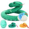 Muiteiur Giant 6 Piece Snake Stuffed Animal  55 inch Mommy Snake with 3 Baby Snake&2 Egg  Green Large Plush Snake  Realistic Snake Plush Toy Gift for Kids Girls Boys