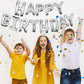 WESTGO Happy Birthday Balloons Banner | 16" Sliver Mylar Foil Letters | Reusable Party Decor for Kids & Adults