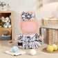 Handcrafted Doll Clothes Set for 15cm/17cm Dolls (No Doll)  Cute and enhanced Outfits Accessories  Stylish Clothes for Birthday Girls Boys Collectors (Black/White Dress + Bow + Bag) AK061GY
