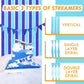 8 Rolls Crepe Paper Streamers 656ft, Pack of Light Blue and Royal Blue Party Steamers Set for Party Decoration Wedding Birthday