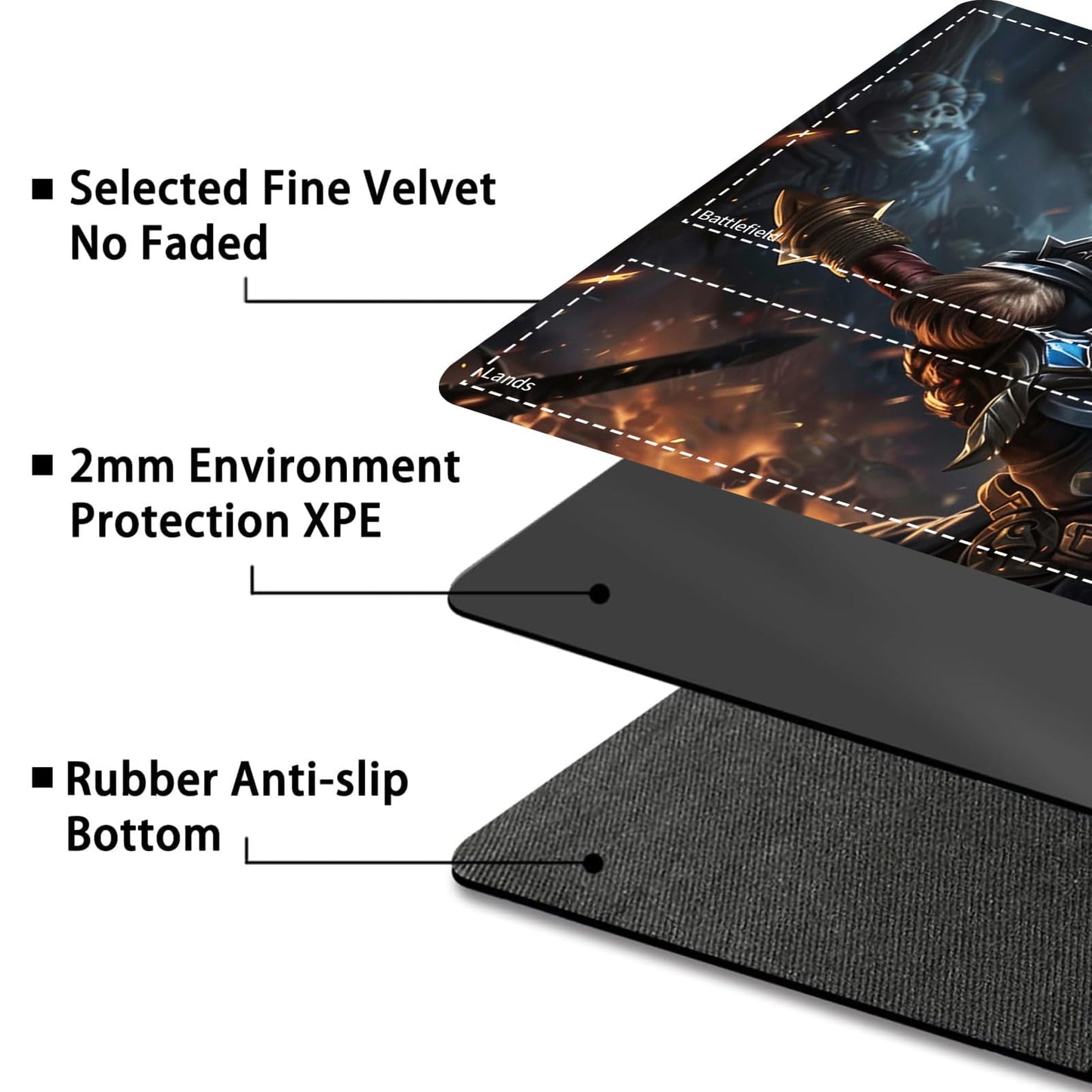 for MTG Card Playmat with Zone Game Play Mat for MTG TCG 24 x 14 inches Non-Slip Play Mat for Commander Board RPG CCG Game TCG Other Card Games/Mouse Pad-Cat Warrior Holds The decorative replica blade