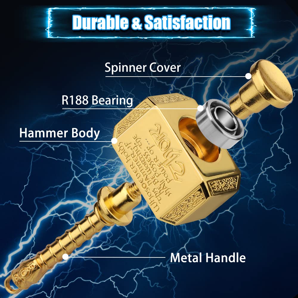 Transformable Fidget Spinner, Metal Hand Hammer Fidgit Chain Toy For Kids Adults, Cool Shield Fingertip Gyro Stress Relief Cube