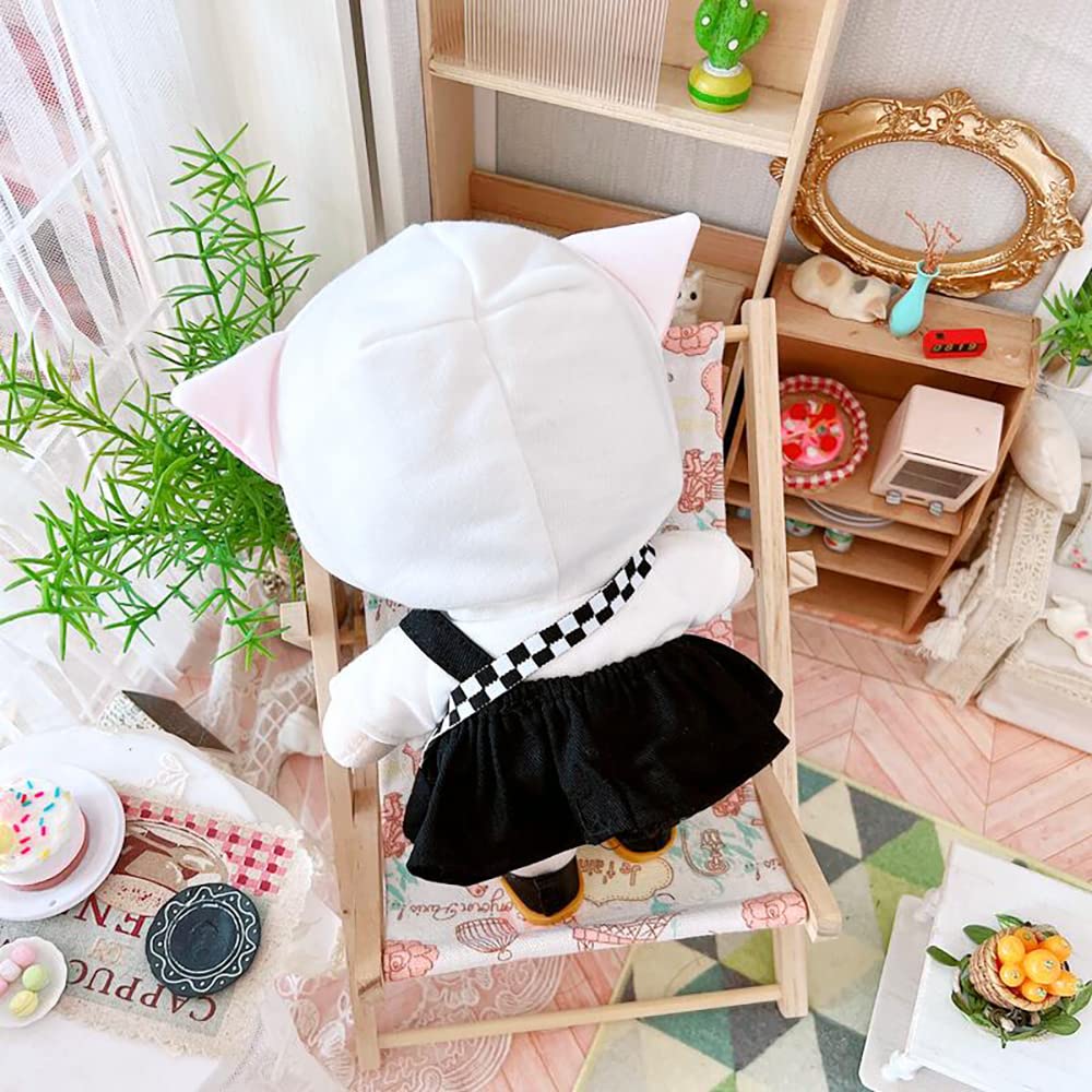 Niannyyhouse 20Cm Plush Doll Clothes Headband White Hoodie Black Strap Dress Backpack 8In Doll Clothing