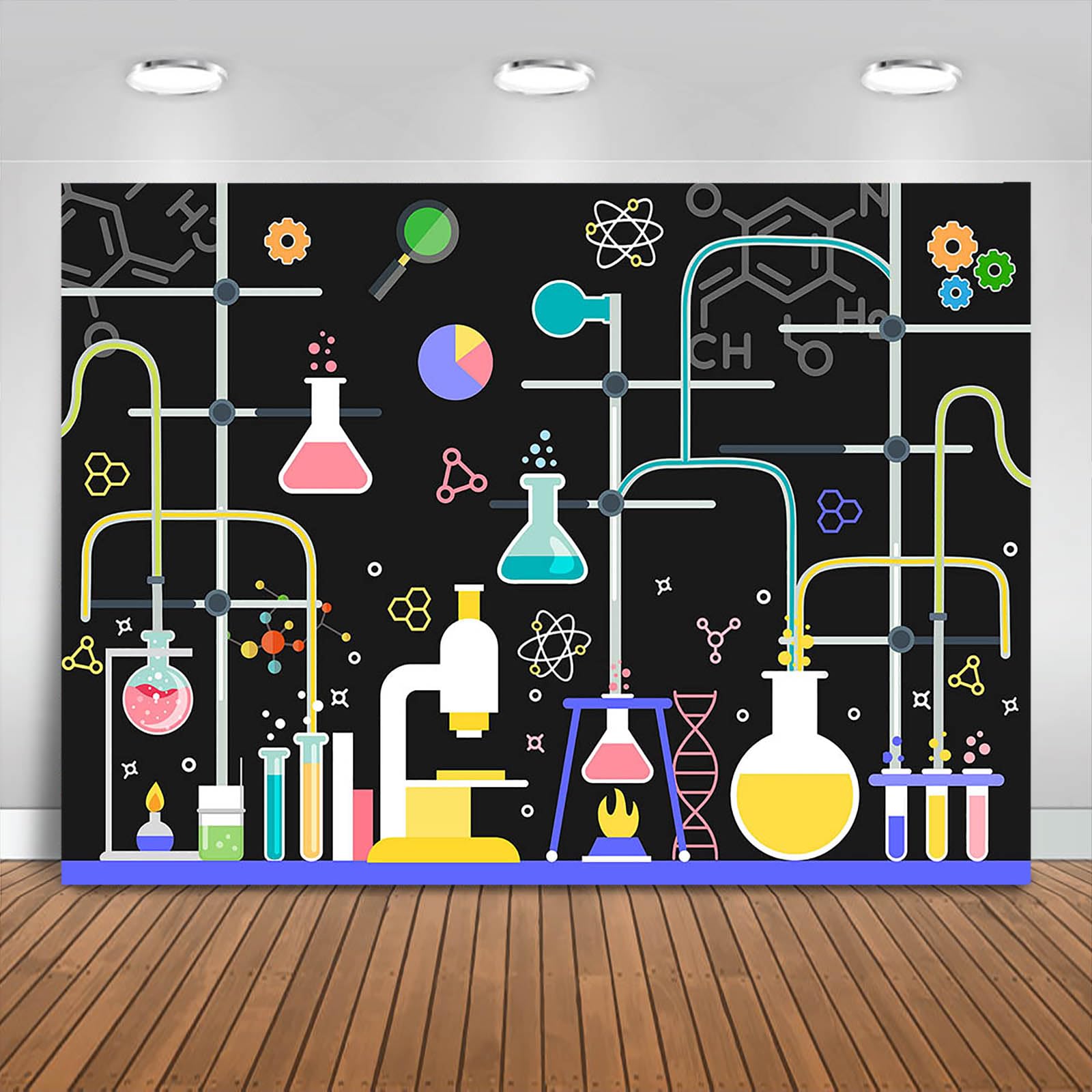 Fitumiw Chemical Science Birthday Party Backdrop 7x5ft Chemical Experiments Science Party Decorations Background for Kids Chemis