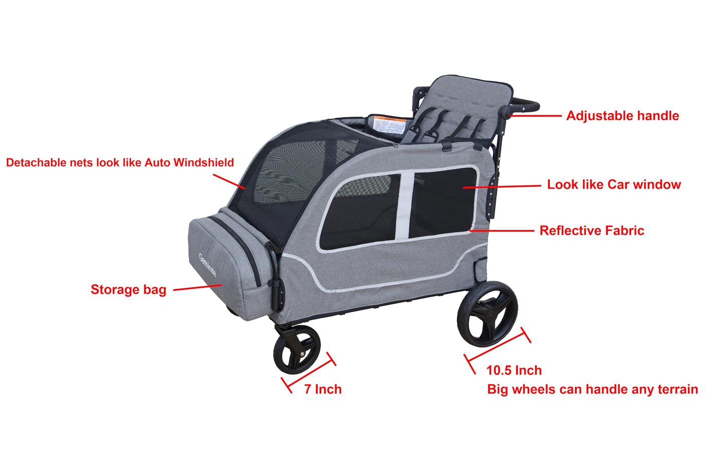 4 Seater Wagon Stroller, Wagon For 2 3 4 Kids Toddler Children Baby Travel Foldable All Terrain Quad Double Triple Tandem Stroll