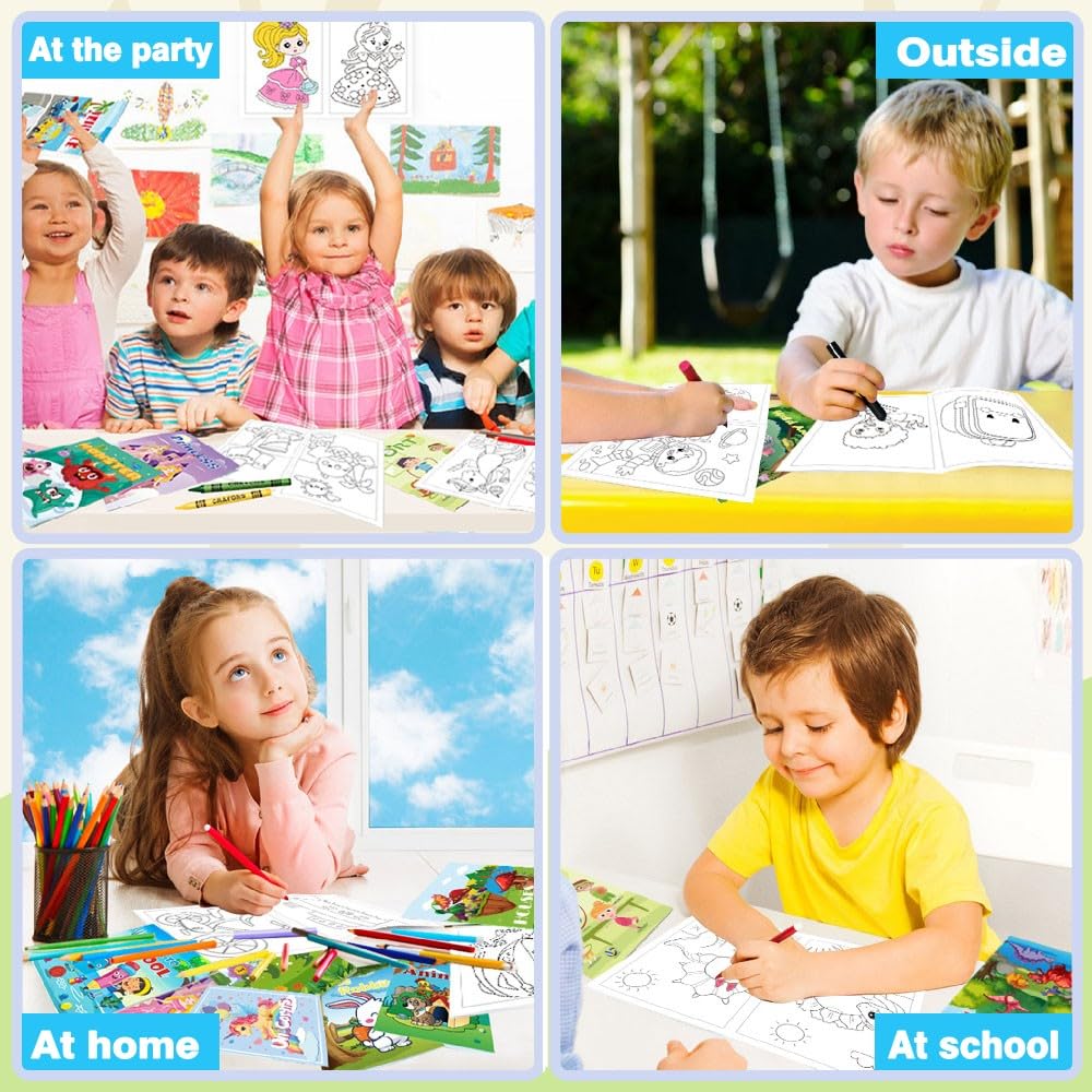 Aannanl 24 Mini Coloring Books Suitable for Kids Ages 2-4 and 4-8,Small Party Gifts,Bulk Birthday Gifts,Gift Bag fillers,School
