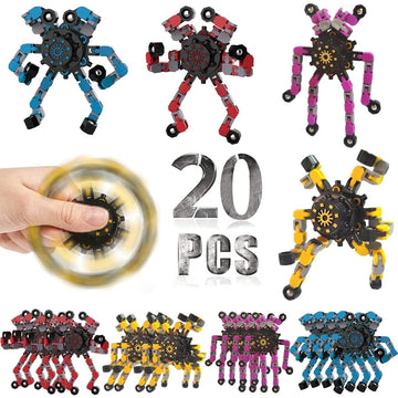 20 Pcs Deformable Robot Fidget Spinners Toys For Party Favor, Transformable Fingertip Spinner For Classroom Prizes, Christmas Va
