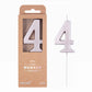 PHD CAKE 2.76 Inch Modern Rose Gold 4 Number Birthday Candles, Rose Gold Number Candles, Cake Number Candles, Party Celebration