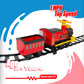 Rollplay Electric Train Ride On for Kids with Real Steam, 22 Track Pieces, Working Headlights, Model 7721AC, Red