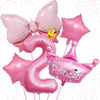 Pink 2Nd Birthday Decorations, Pink 2Nd Birthday Balloon Set With 40 Inch Pink Number 2, Large Helium Foil Mylar Princess Crown Balloon, Pink Bow Foil Balloons For Girls Birthday Party Decoration