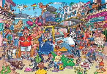Jumbo, Wasgij, Original 37 - Holiday Fiasco!, Unique Collectable Jigsaw Puzzle For Adults, 1,000 Piece