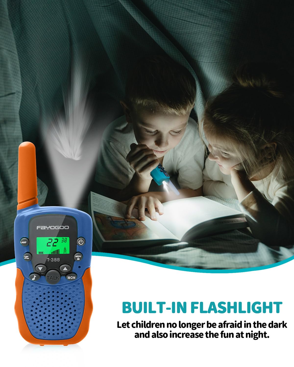 Walkie Talkies For Kids Long Range 2 Miles, Rechargeable Kids Walkie Talkies 3 Pack With Flashlight, Toys Gifts For 3 4 5 6 7 8-10-12 Year Old Boys Girls, Christmas Birthday Gifts Ideas Present