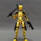 Altuco T13 Action Figure With Lots Of Accessories,3D Printed Multi-Jointed Titan13 Figure,Gold Dummy 13 Desktop Decorative Toy