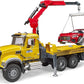 Bruder - Mack Granite Tow Truck with Bruder Roadster (02829) - For Ages (4) and Up - Compatible with bworld Figures