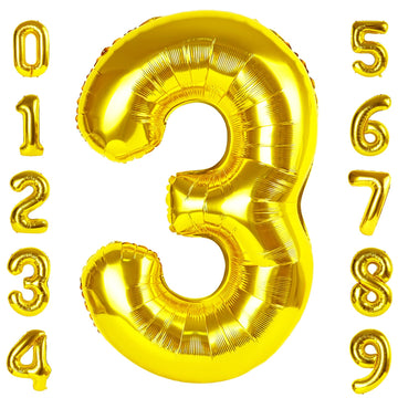 Number Balloon Gold 3 Balloon 40 Inch, Number 3 13 23 30Th 31 32 33 35 Birthday Party Decorations, 2-3 Year Old Boy Birthday Gif