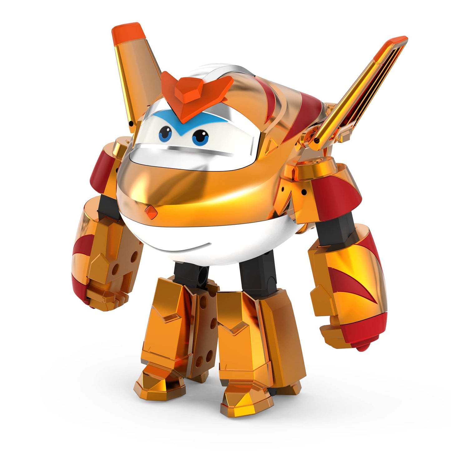 Super Wings 5" Transforming Golden Boy Airplane Toy Action Figure - Plastic, Multicolor, Model US750231, Perfect Birthday Gift for Kids