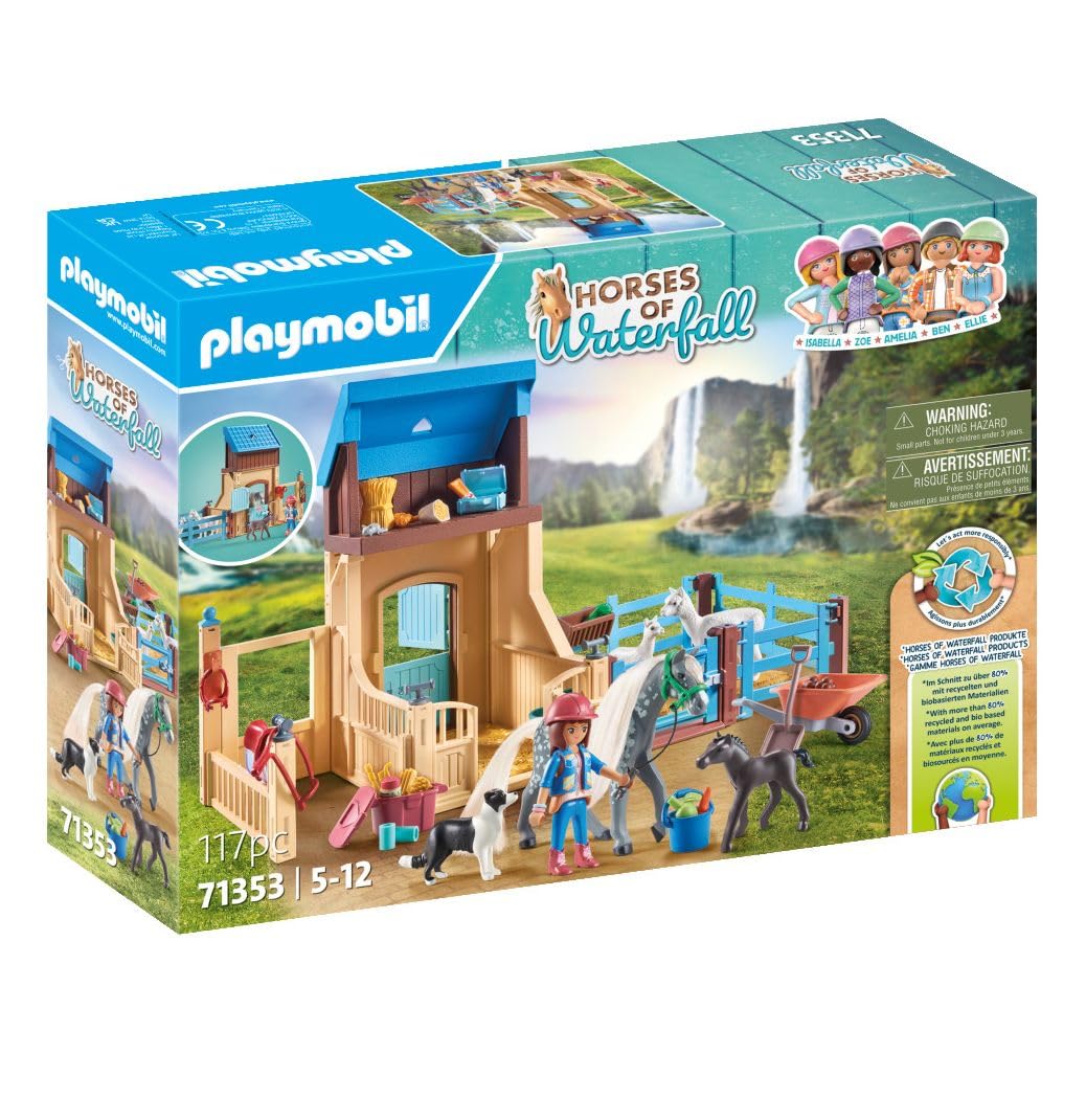 Playmobil Horses of Waterfall Horse Stall Set with Amelia & Whisper, Multicolor, Model 71353, Einheitsgröße, Plastic