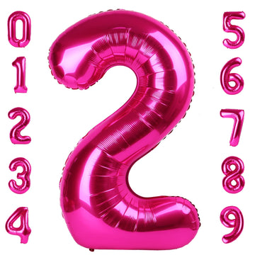 Number Balloon 40 Inch Hot Pink Birthday Decorations, Number 2 Balloon 12 21 22 23 25 26 28 29 Birthday Party Decorations For Ne