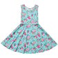Jxstar Green Flower Dresses Matching Doll & Girls 5T 6T Birthday Party Gift Clothes