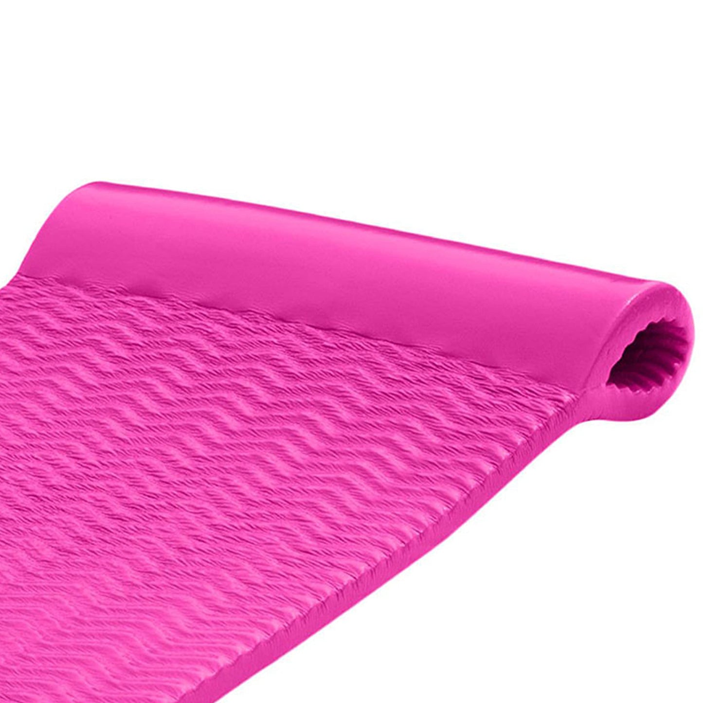 TRC Recreation Serenity 1.5  Thick Vinyl Coated Foam Swimming Pool Float Mat mature-themed Lounger with Built-In Roll Pillow  Flamingo Pink