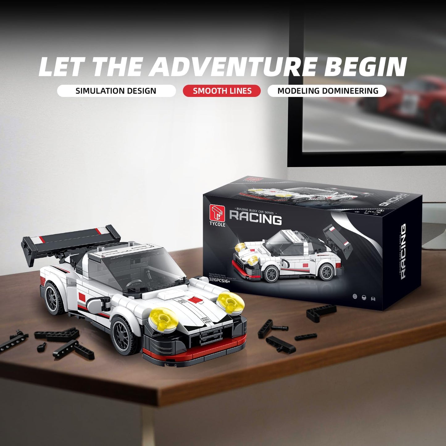 Vgd Car Building Sets With Display Case, Classic Model Car Kits Speed Car Building Blocks Set, Cool Collectible Model Super Race