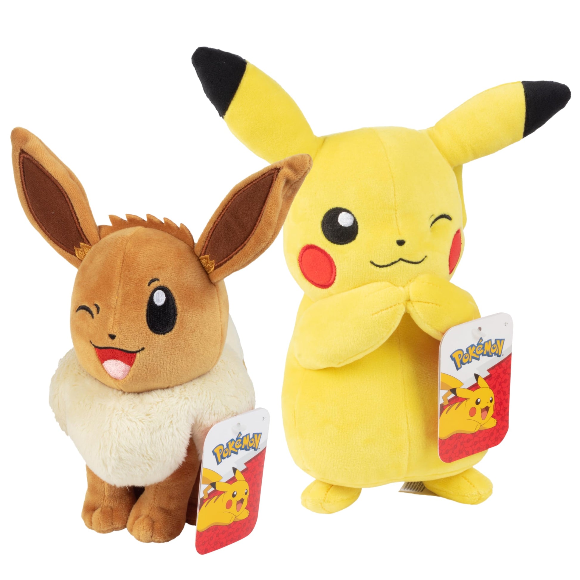Pokemon 8  Eevee & Pikachu Plush  2-Pack - Let 's Go Starters - Officially Licensed - Authentic Soft Stuffed Animal Toy Figures - Easter Basket Stuffer Gift for Kids  Boys  Girls - 2+