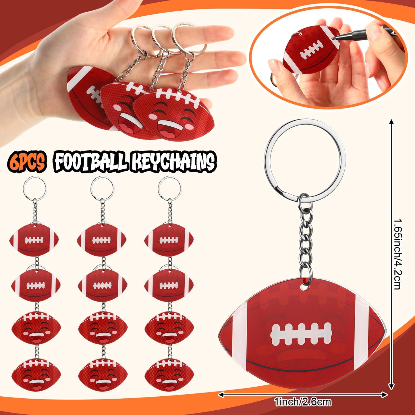 Maxdot 81 Pcs Football Party Favors Set Water Bottle Drawstring Bags Acrylic Keychain Knotted Bracelet 50 Stickers Oil Pen Sport