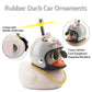Wonuu Rubber Duck Toy Car Decoration Ornaments Dashboard Decorations Cool Glasses Duck With Propeller Helmet (Grey-Mouse)