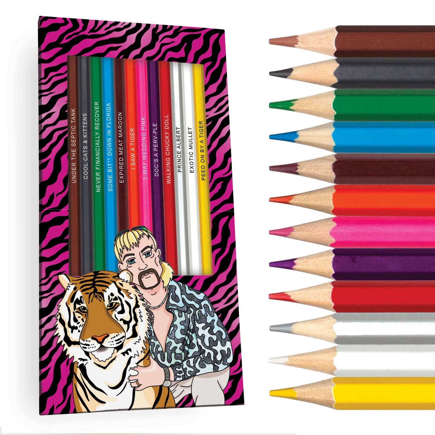 Pun Labs Exotic Colors - Tiger King Inspired Parody Colored Pencils