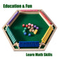 Vamslove Shut The Box Game For 6 Player With 12+4 Dice - Colorful 6 Sided Wooden Board Math Number Games For Kids Adults Families Party Club (Instructions Included)