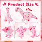 Deekin 2 Pcs Valentine'S Day Stuffed Animals Toy Love Plush Dinosaur Stuffed Animal Holding Heart Kawaii Pink Dinosaurs For Boys