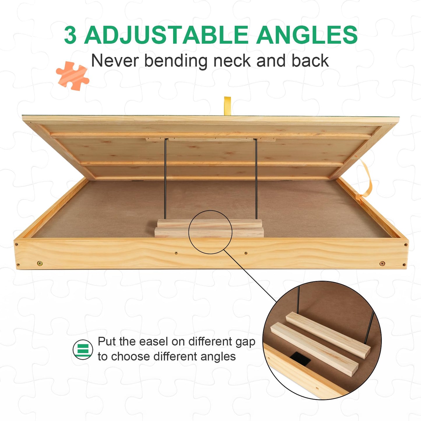 ALL4JIG 1500PCS Portable Puzzle Table with Legs, 25''x34''Adjustable Jigsaw Wooden Puzzle Board with 4 Drawers & Cover Birthday