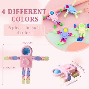 Robot Fidget Spinners Toys Transformable Fingertip Gyro Chain Toy Deformable Diy Stress Relief Fidget Toy For Adults Kids Adhd A