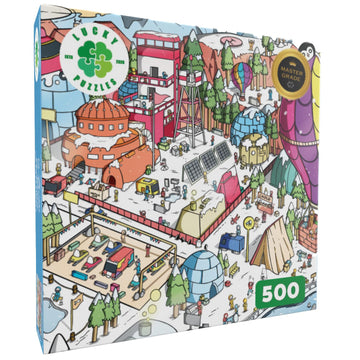 Lucky Puzzles Arctic Antics - 500 Piece Jigsaw Puzzle for mature-themeds & Kids 12+ | Funny Polar Adventure Magic Puzzle | Coolest mature-themed Puzzles | Challenging Unique and Family Fun | 18 x 24 Inches