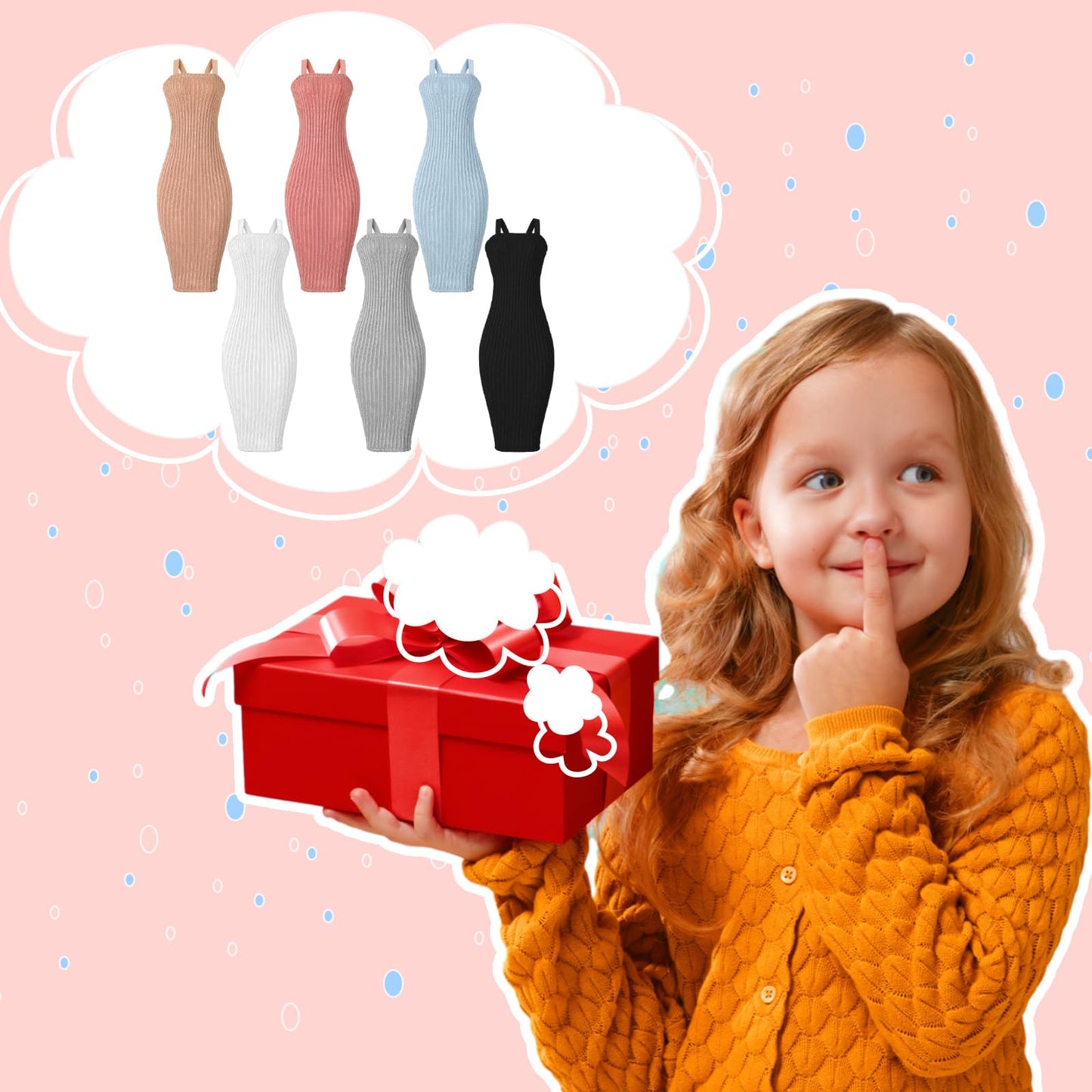 Bencailor 6 Pcs Doll Clothes For 18 Inch Doll, Doll Accessories Summer Tops Swimwear Robe Doll T Shirt Dress Winter Coat Jacke D