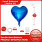 Lovoir 10 Pcs Blue Heart Shape Foil Mylar Balloons 18 Inch Love Balloons For Valentine'S Day Birthday Party Decorations Wedding