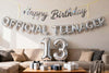 JumDaQQ 13th Birthday Decorations for Boys Girls, Silver Official Teenager Banner Number 13 Foil Balloons (4 Pack)