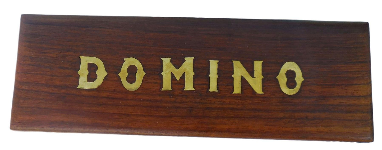 Tosqp27 Gift Domino Set Game 28 Piece Dominoes Tiles Handcrafted Classic Numbers Table Game With Wooden Storage Case