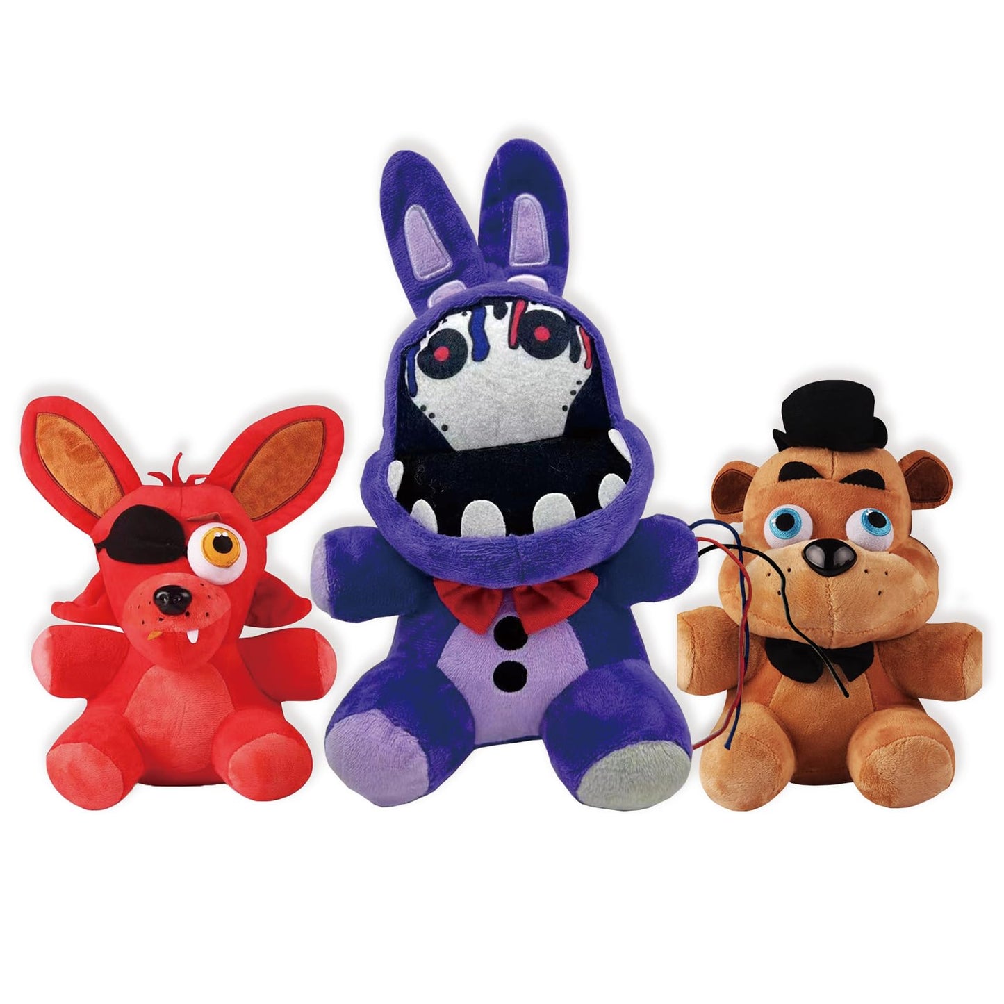 Tzmapu Fazbear Plush Foxy Plush Withered Purple Bunny Plush Stuffed Animal Plush Figure Toys Gift For Kids,Security Breach Plush