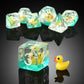 Duck DND Resin Dice, DNDND 7PCS Dungeons and Dragon Dice Set with Velvet Bag for D&D Role Playing Games and Tabletop Games(Duck
