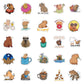65 Pcs Capybaras Cute Cartoon Animals Pet Decals Vinyl Waterproof Stickers For Water Bottle Laptop Motorcycle Skateboard Phone F