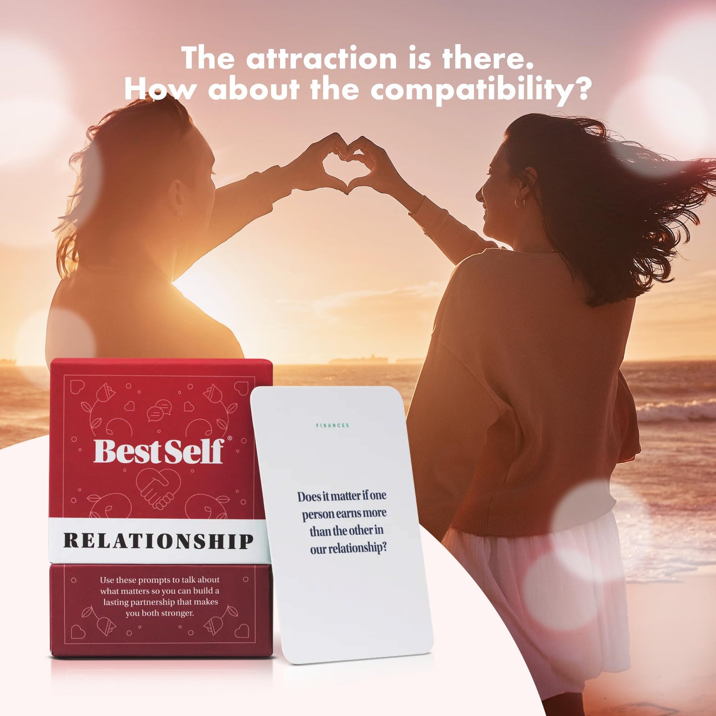BestSelf Relationship Deck - 150 Discussion Prompts for Couples - Cardstock - Red