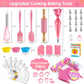 INNOCHEER Kids Baking and Cooking Set for Girls, 54PCS Chef Costume Set with Kids Apron, Chef Hat, All Real Cooking Tools and Ba