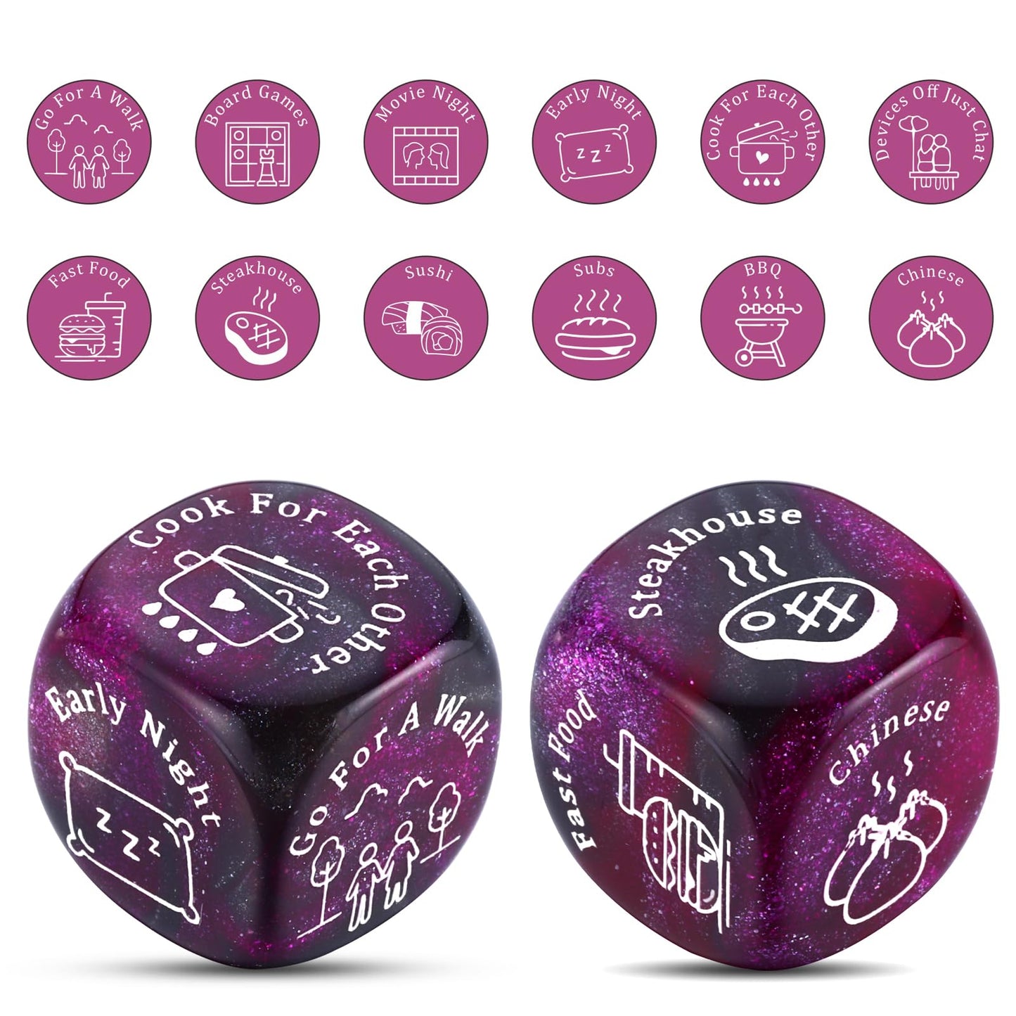 Date Night Dice, For Him Her Wedding Birthday Valentines Gift For Him Her Funny Gift For Women Men Couple Gifts, Romantic Dice F