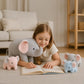 Weigedu Elephant Plush Toy Set - 4-Piece Stuffed Animal Family With Zipper Storage | Soft Elephant Dolls For Toddlers & Kids | G