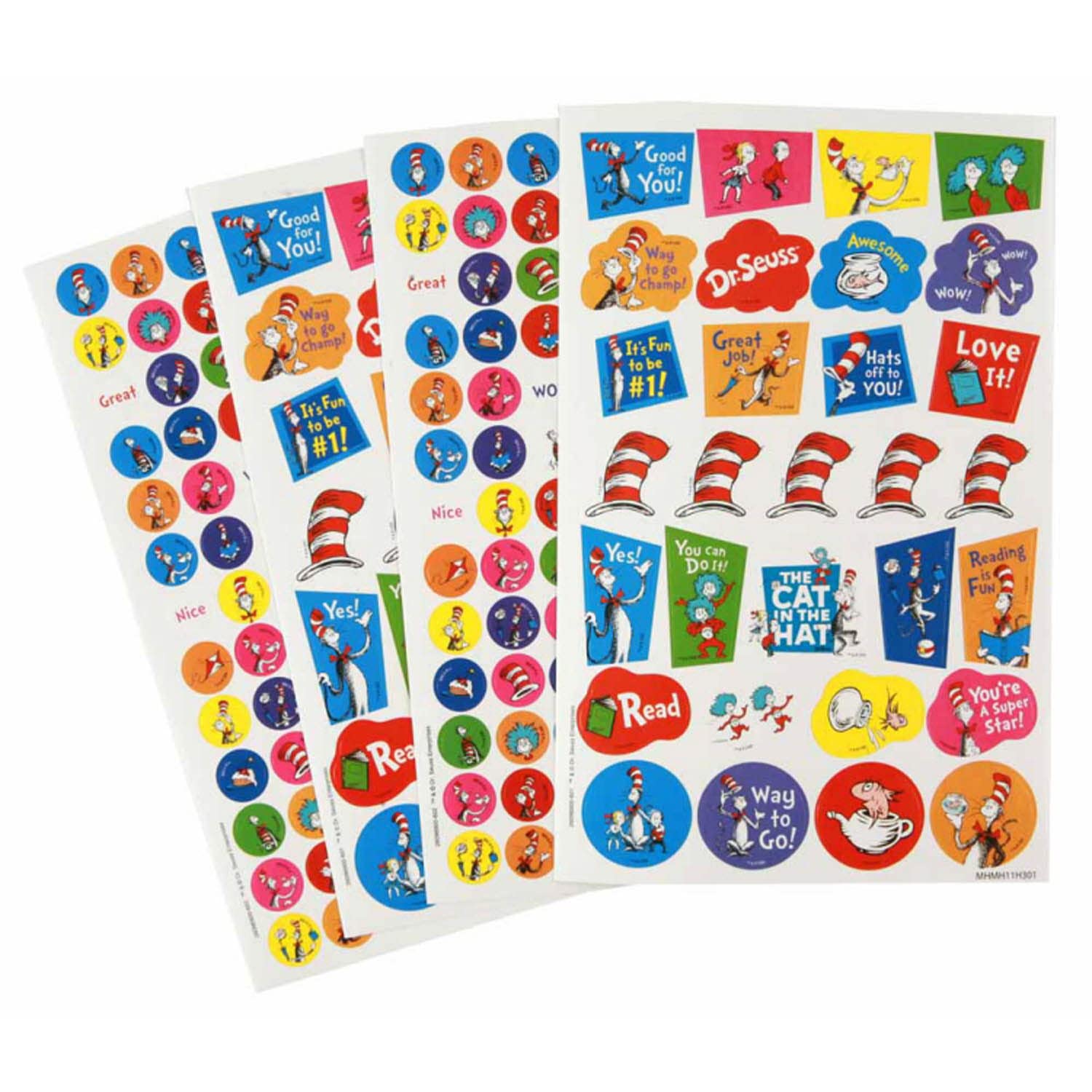 Eureka Educational Cat in The Hat Sticker Book for Classroom Decoration, 1pc