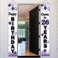 LASKYER Happy 26th Birthday Decorations,26th Purple Balloon Birthday Theme Door Hanging Banner Sign,26 Years Old Bday Party Supp