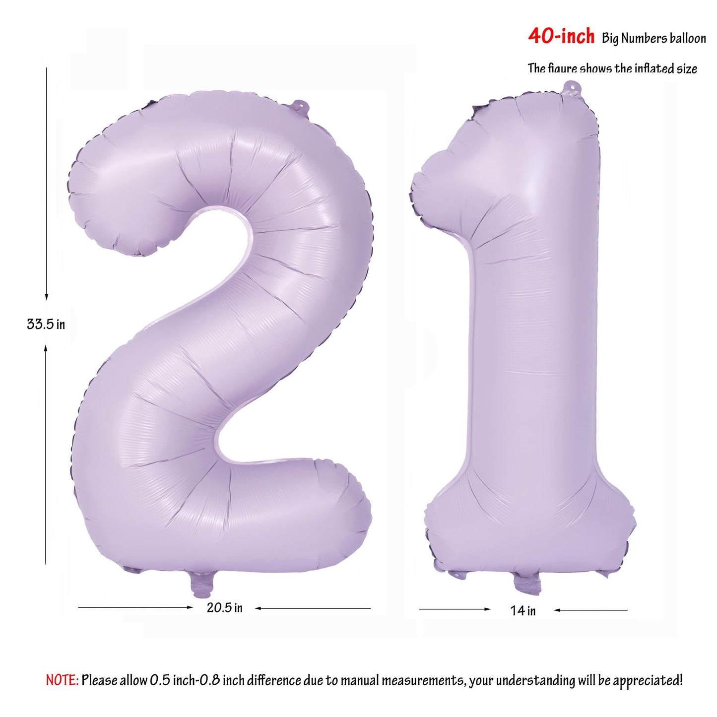40 In Matte Purple Number Balloons Helium Foil Mylar Balloon Birthday Party Banquet Decoration Digital 21